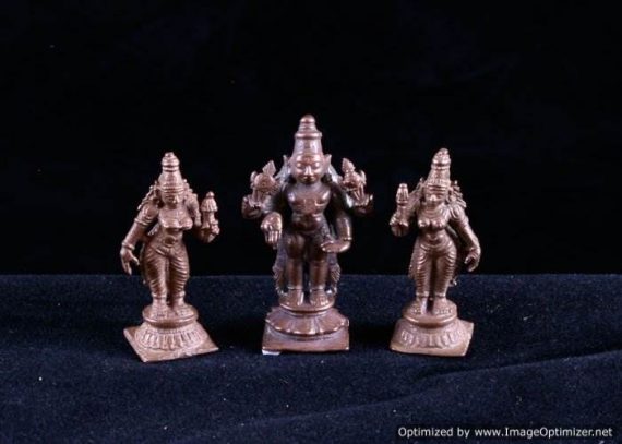 Lord Srinivsa With Boo Devi and Sridevi - Small